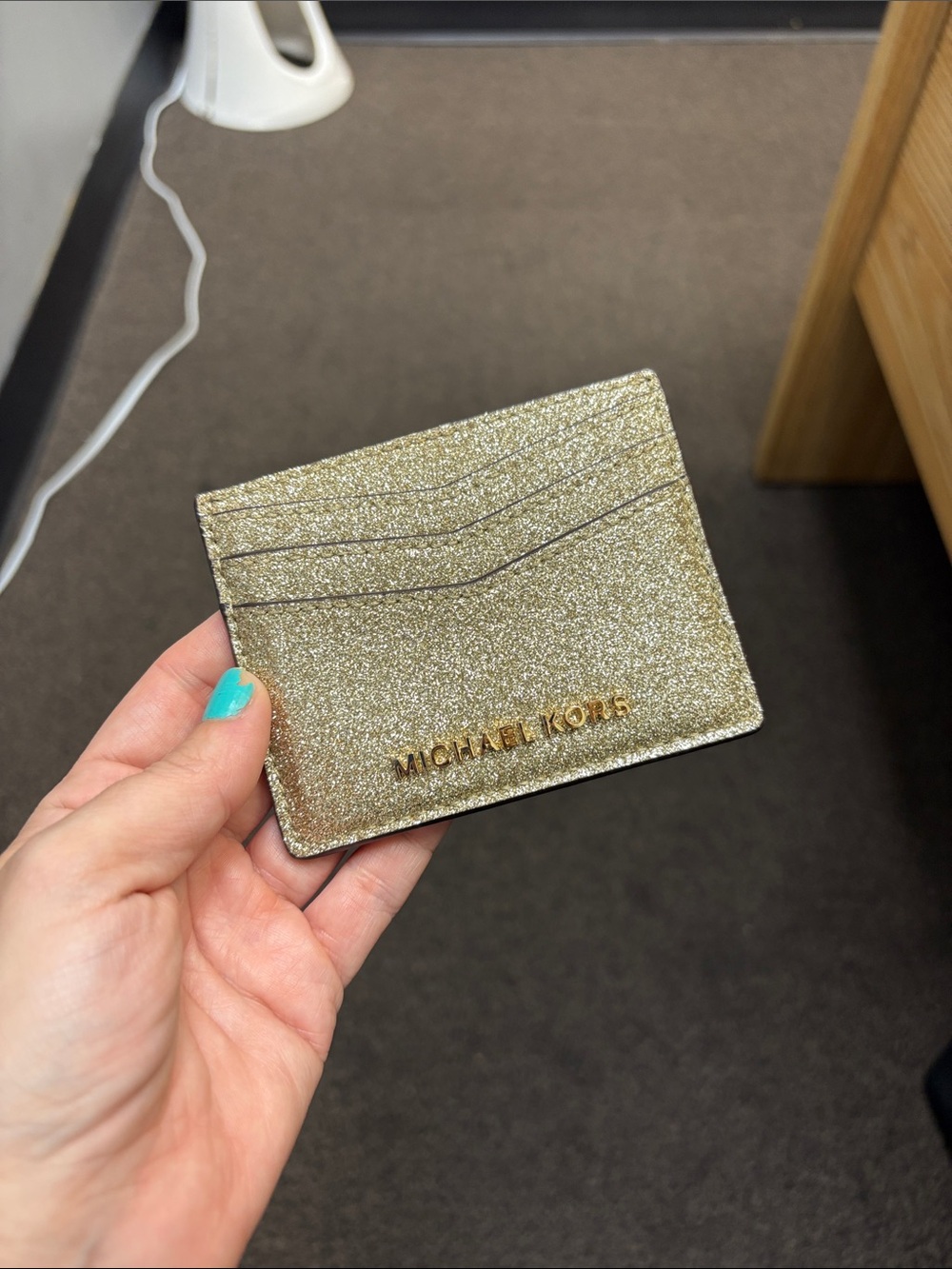 Michael Kors Gold Glitter Card Holder